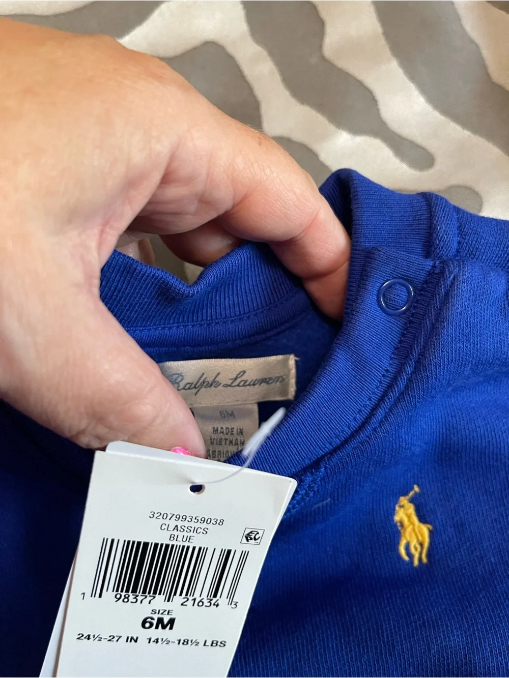 Ralph Lauren Toddler Crewneck Sweatshirt in Royal Blue with Yellow Pony